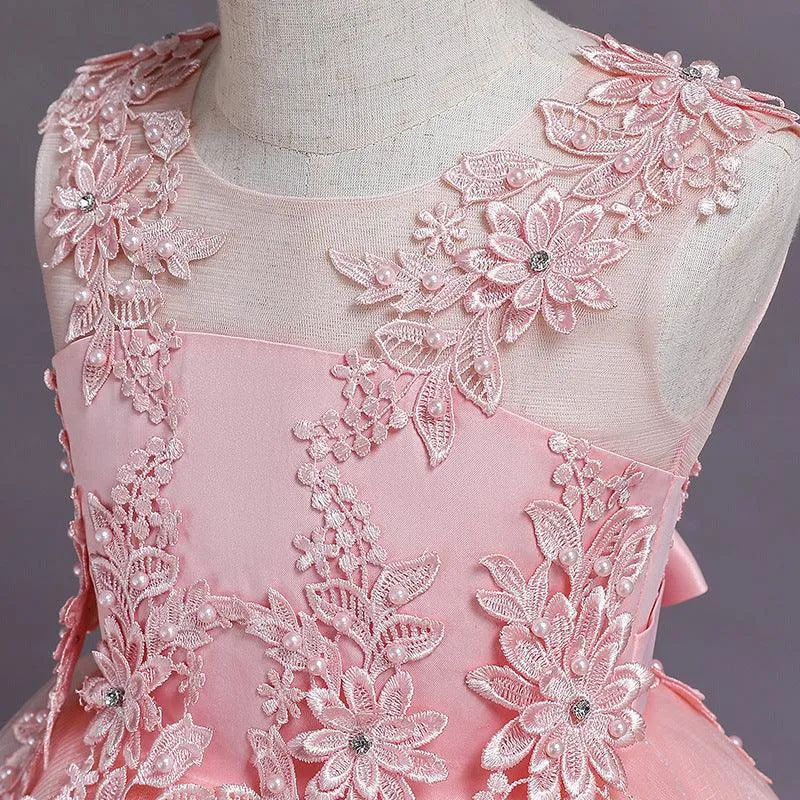 Elegant Floral Embellished Dress for Girls