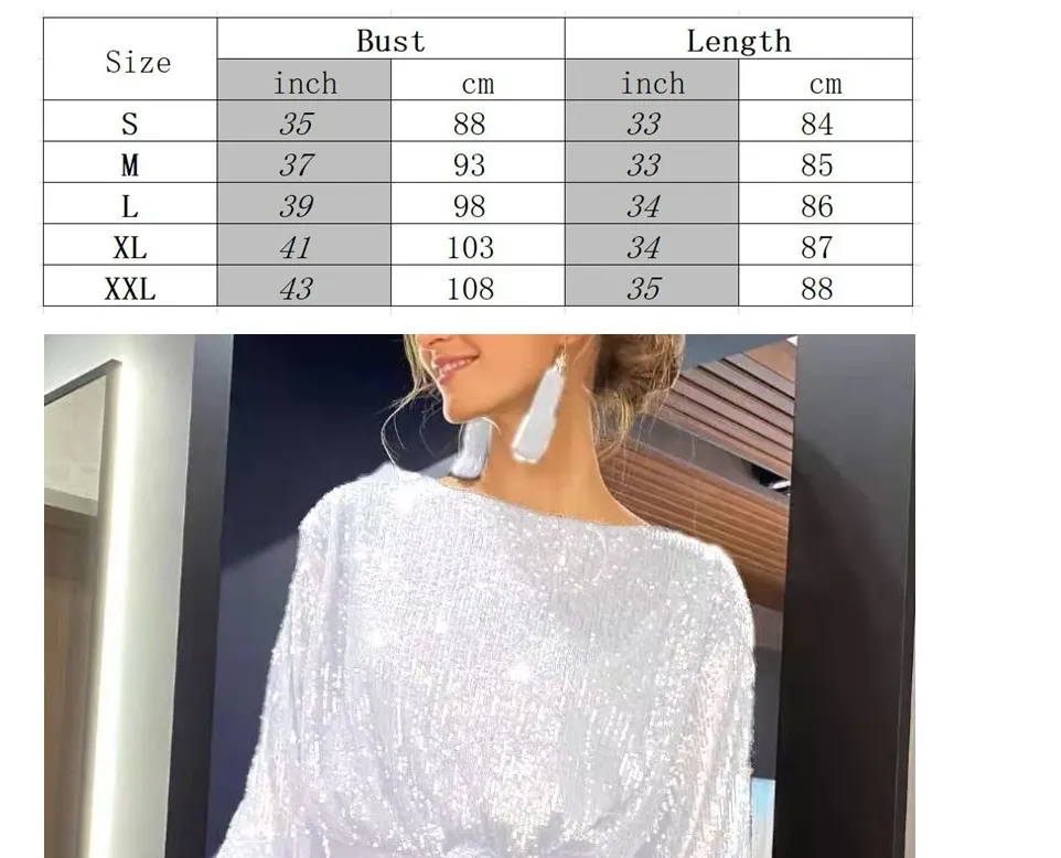 Elegant flowy sequin long sleeve blouse with belt