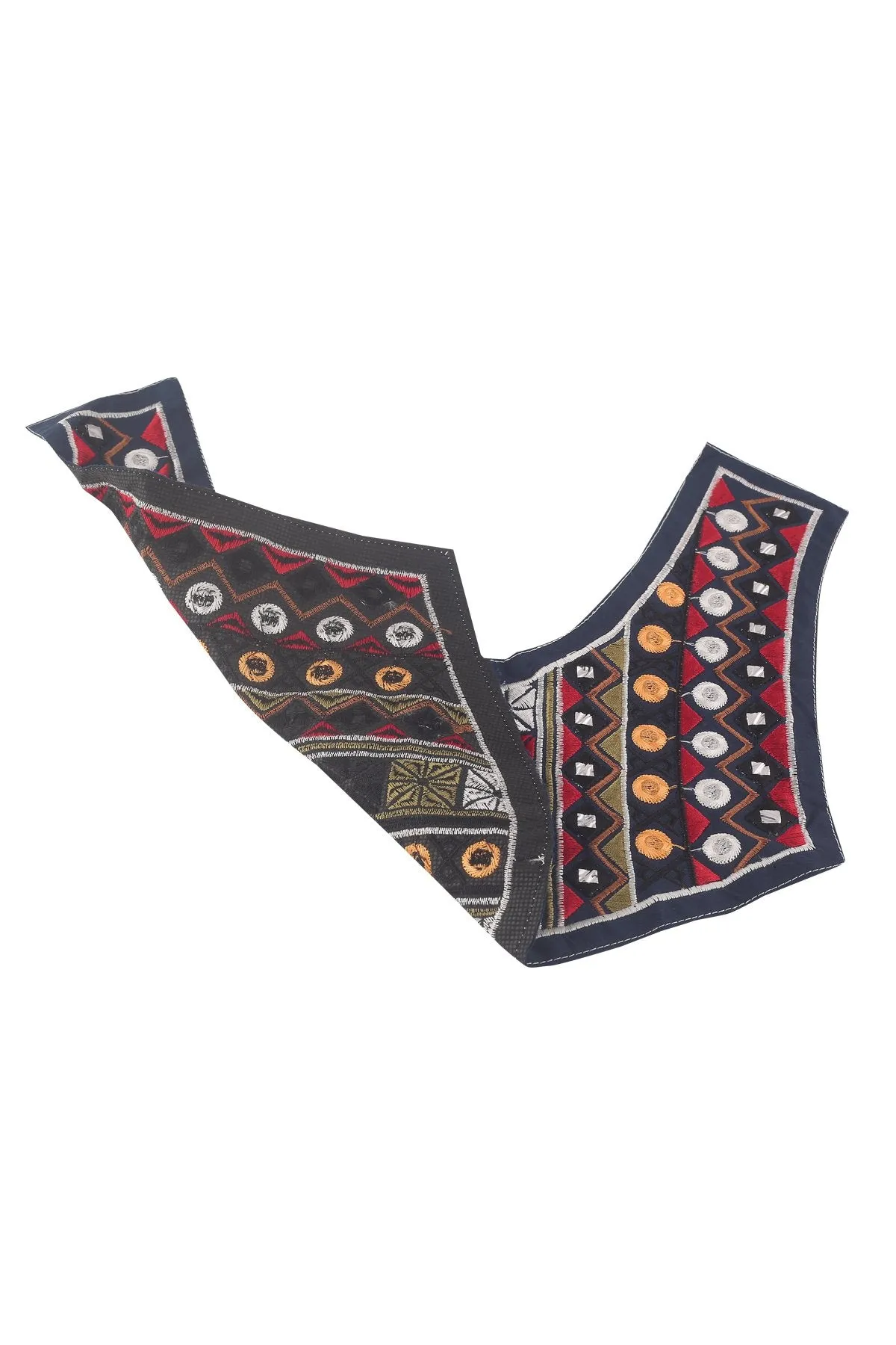 Elegant Mirror Embroidery Neck