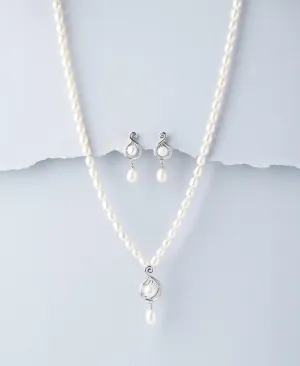 Elegant Real Pearl Necklace Set