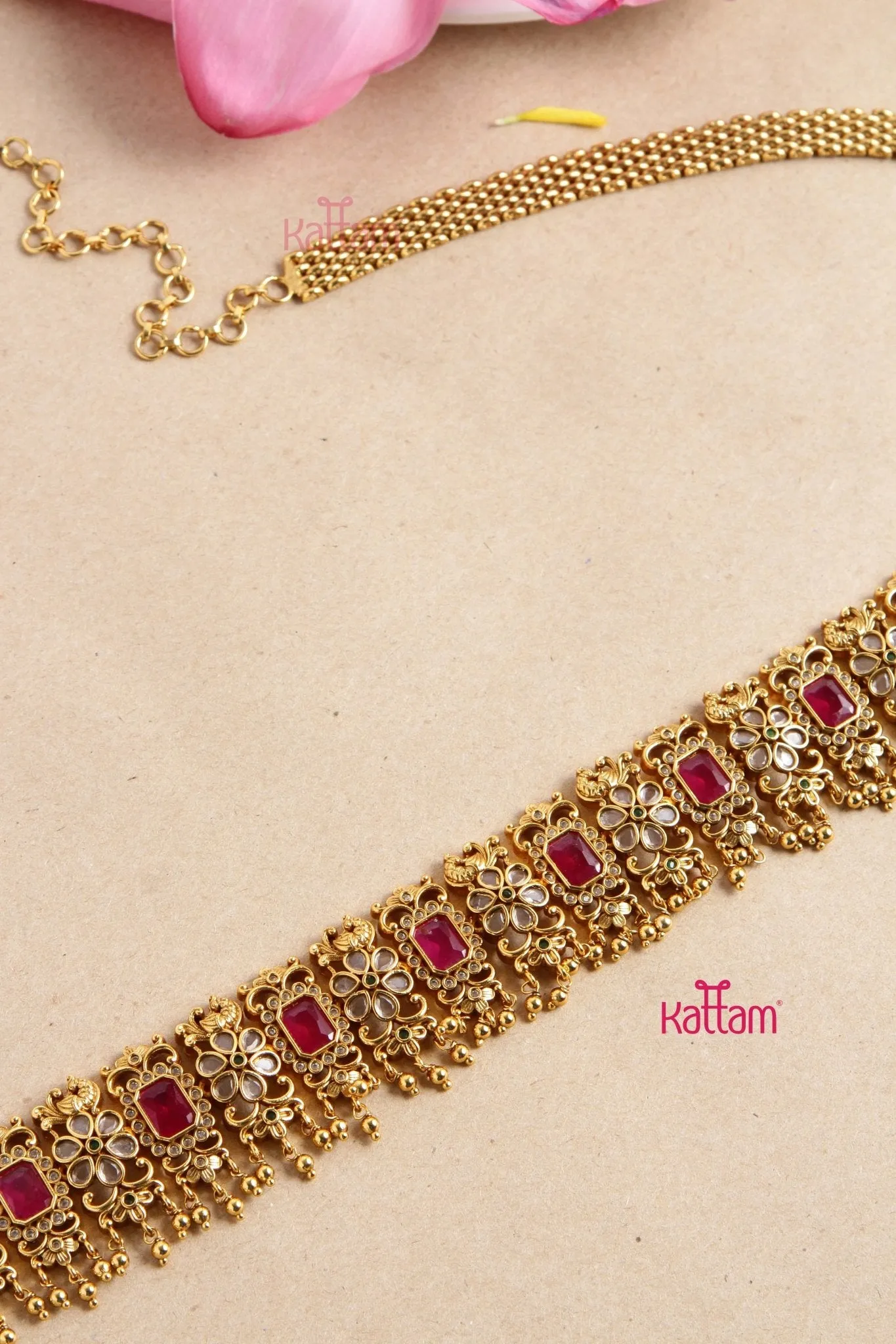 Elegant Stone Floral Hipchain