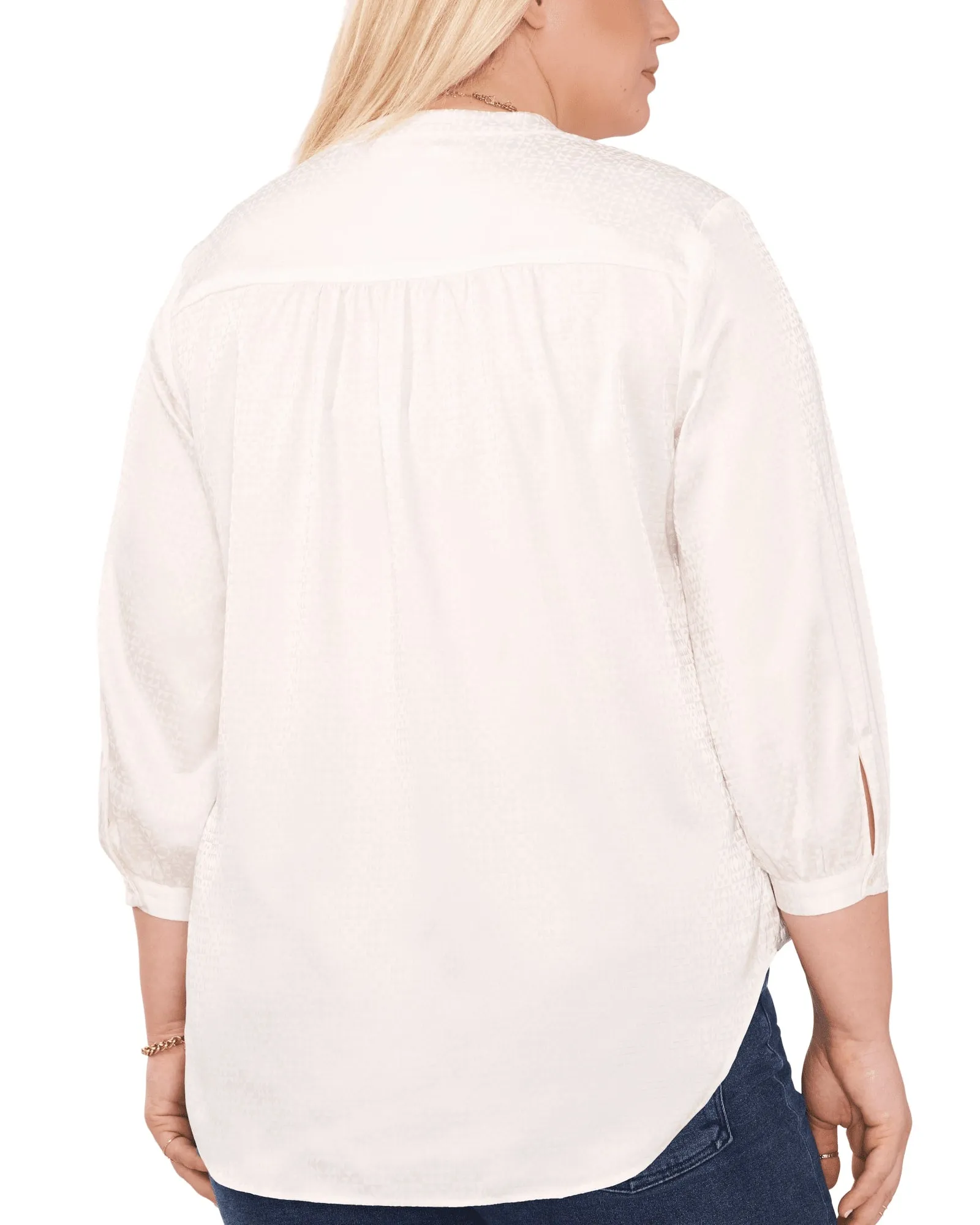 Eliana Jacquard Blouse | NEW IVORY