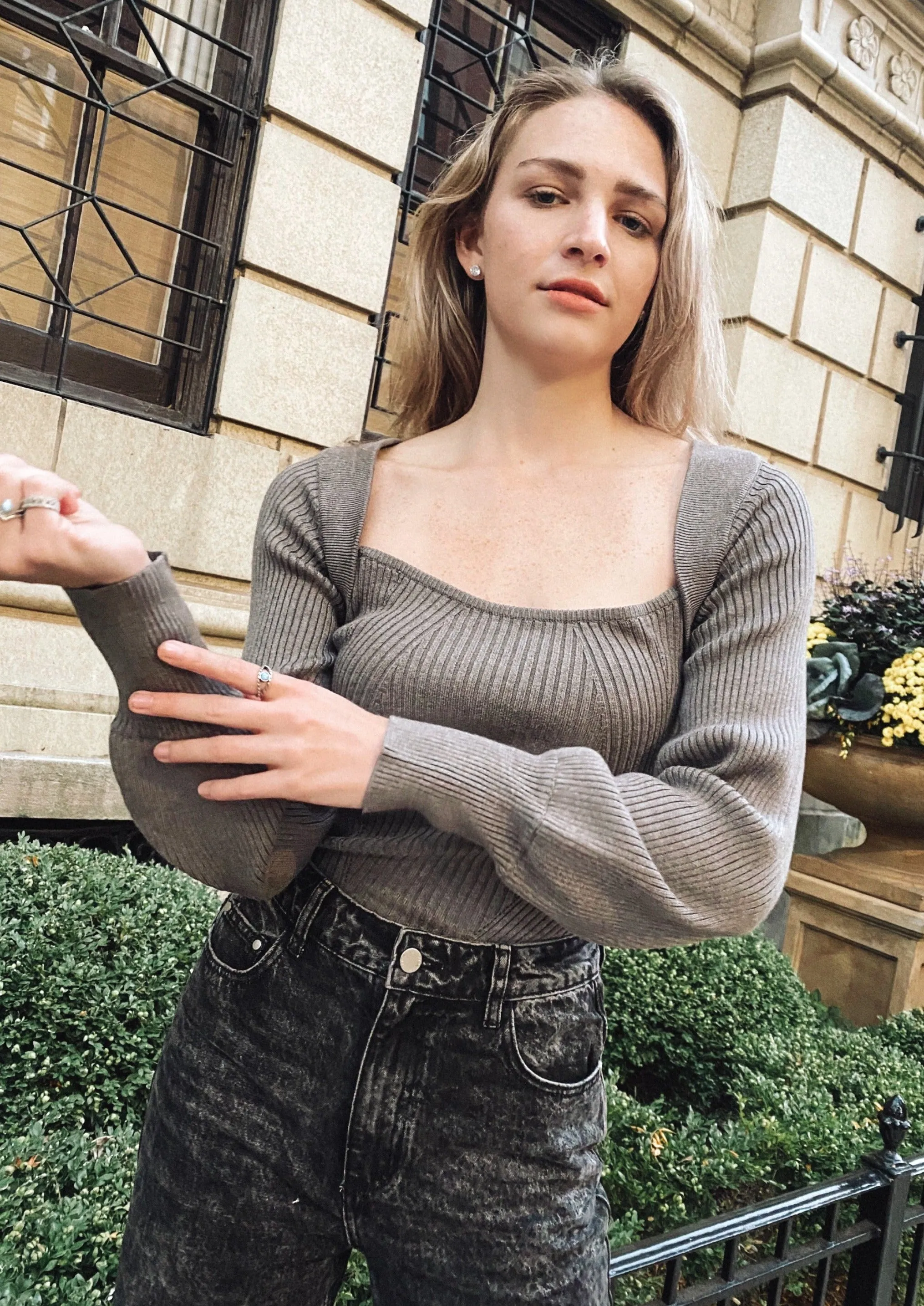 Ellison Charcoal Knit Top