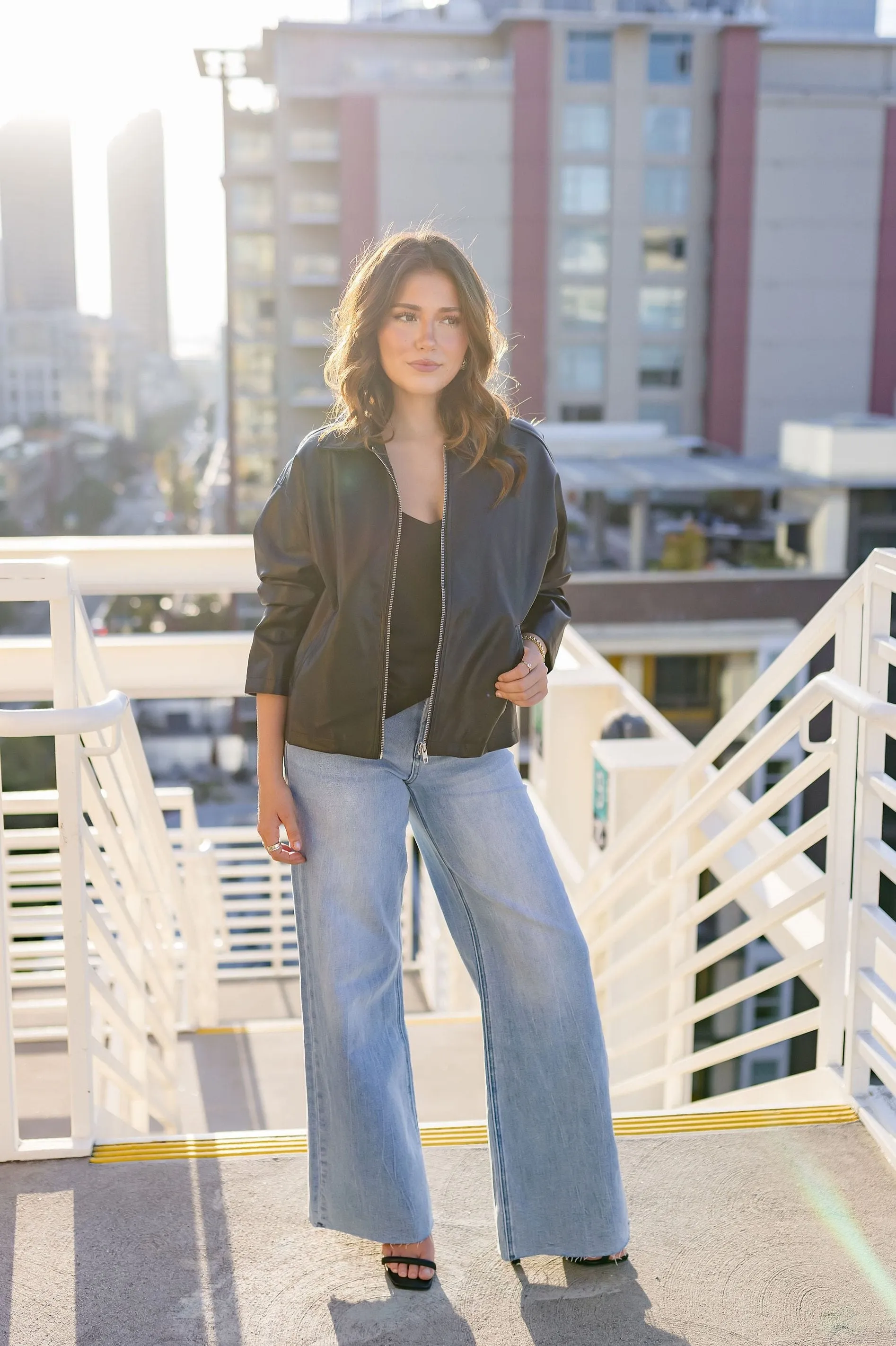 Elyse Vegan Leather Jacket Black
