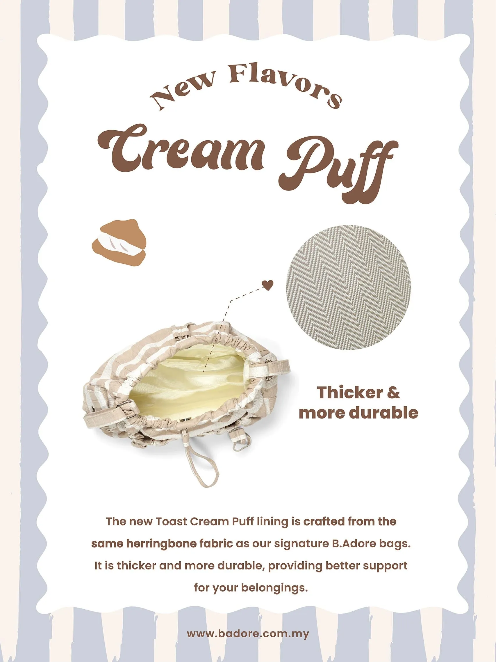 [EM] Toast Cream Puff Collection STRIPE KHAKI