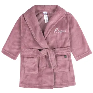 Embroidered Infant & Toddler Girls Rose Shawl Collar Robe