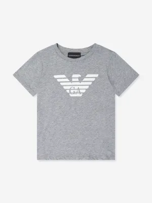 Emporio Armani Boys Logo T-Shirt in Grey