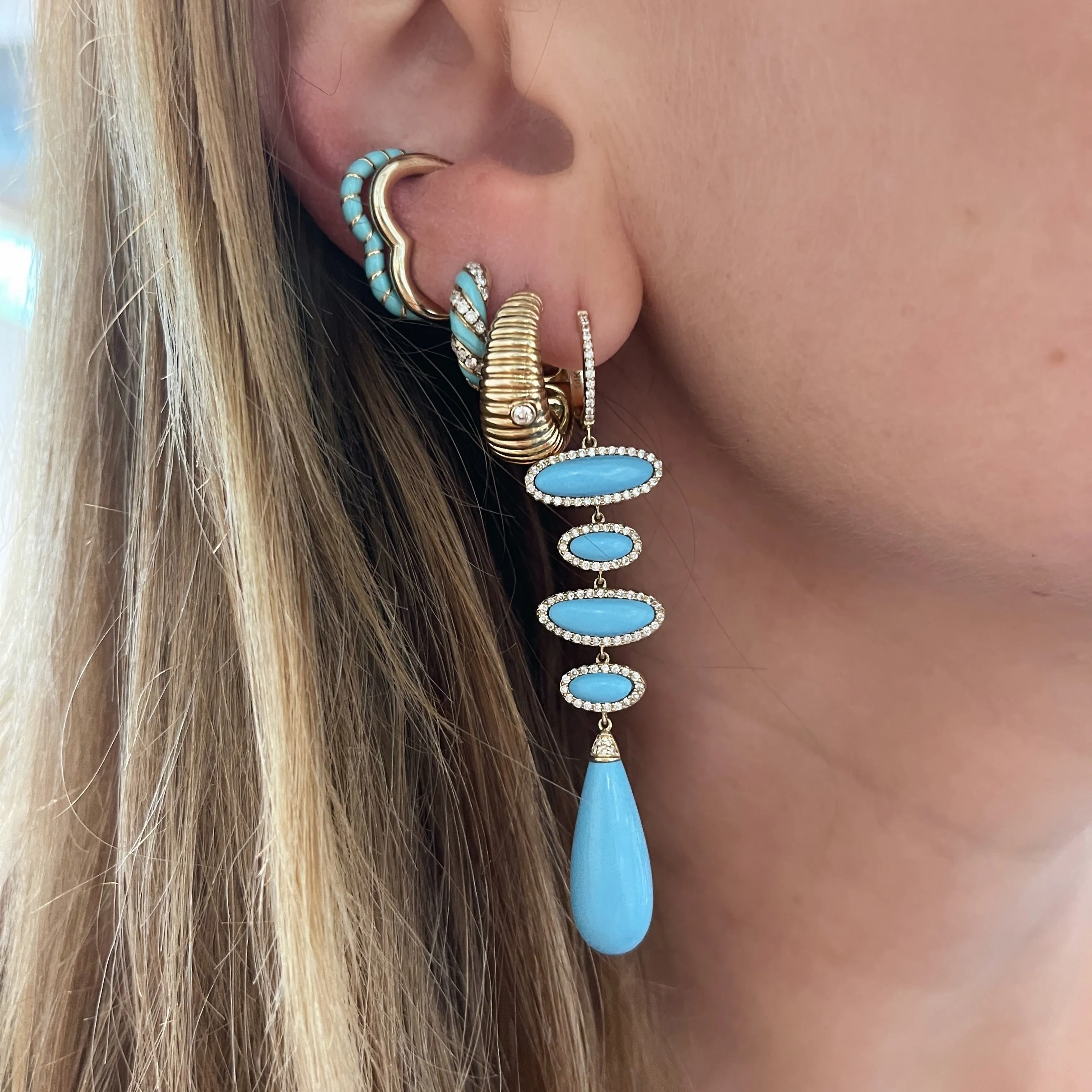Enamel Heart Amor Ear Cuff