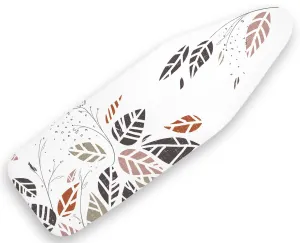 Encasa Homes Ironing Board Cover with 4mm Extra Thick Felt Pad for Steam Press - Autumn Leaf - (Fits Standard Medium Boards of 112 x 34 cm) Elastic Fitting, Heat Reflective, Protective