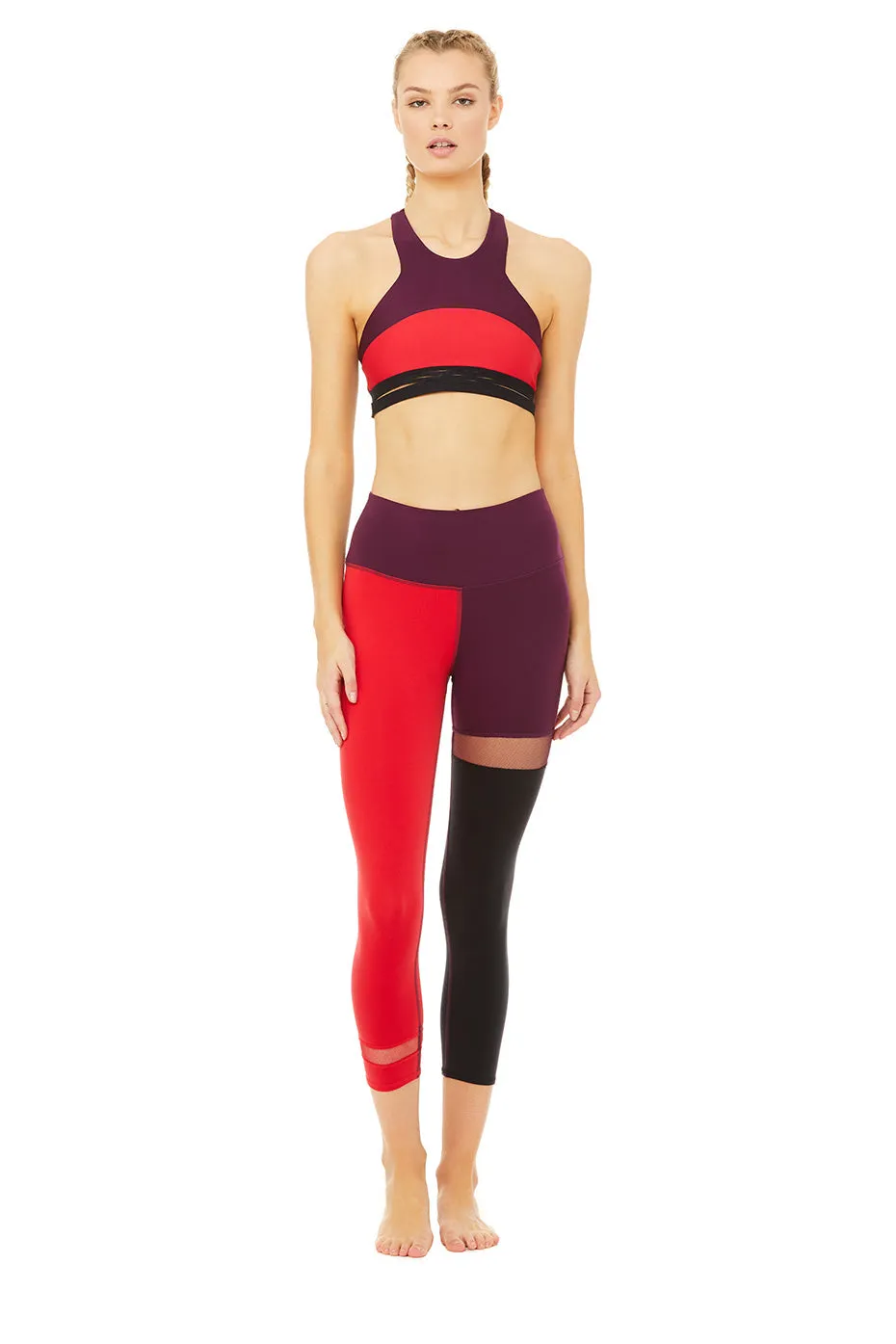 Endear Bra - Black Plum/Scarlet/Black