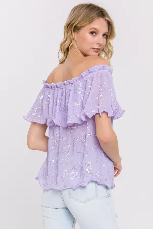 Endless Rose - Tiered Sequin Chiffon Top