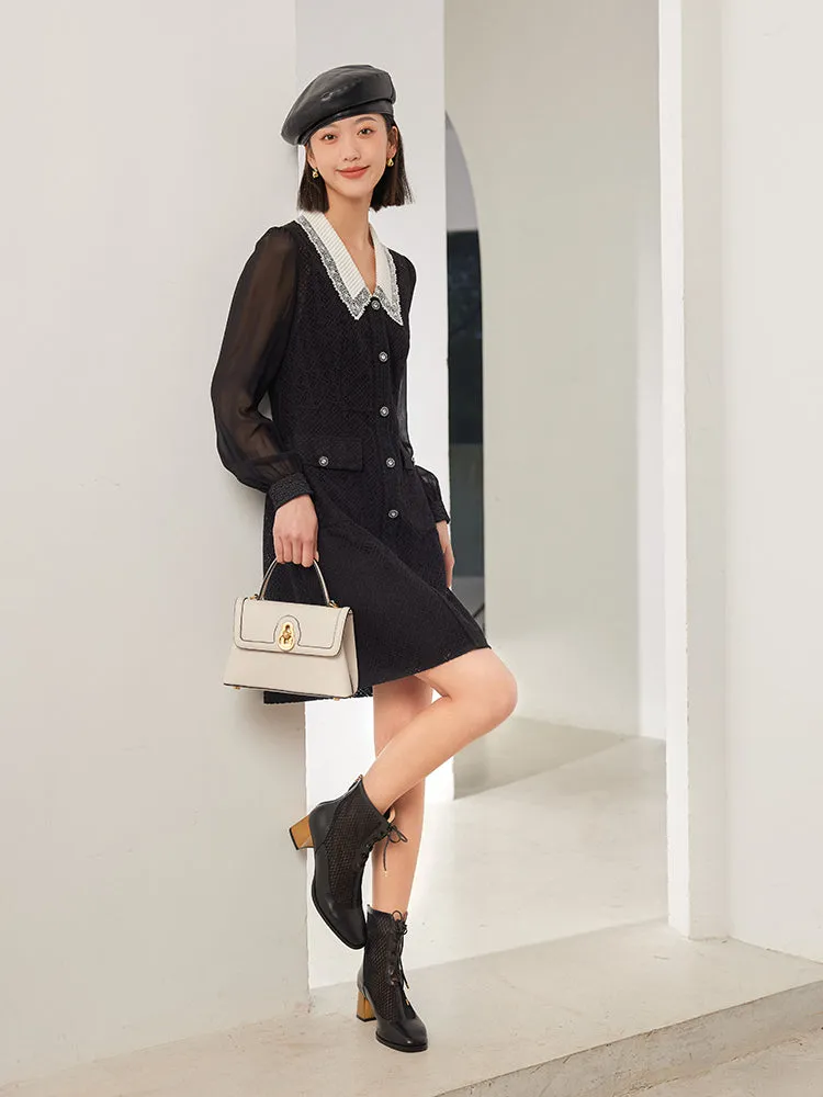 EP YAYING Elegant Lace Coller Dress