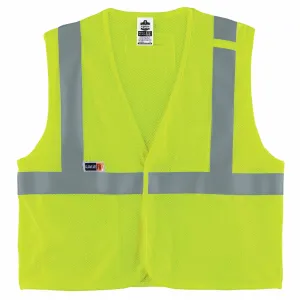 Ergodyne 21867 8263FRHL 2XL/3XL Lime Class 2 FR Safety Vest - H L - Economy