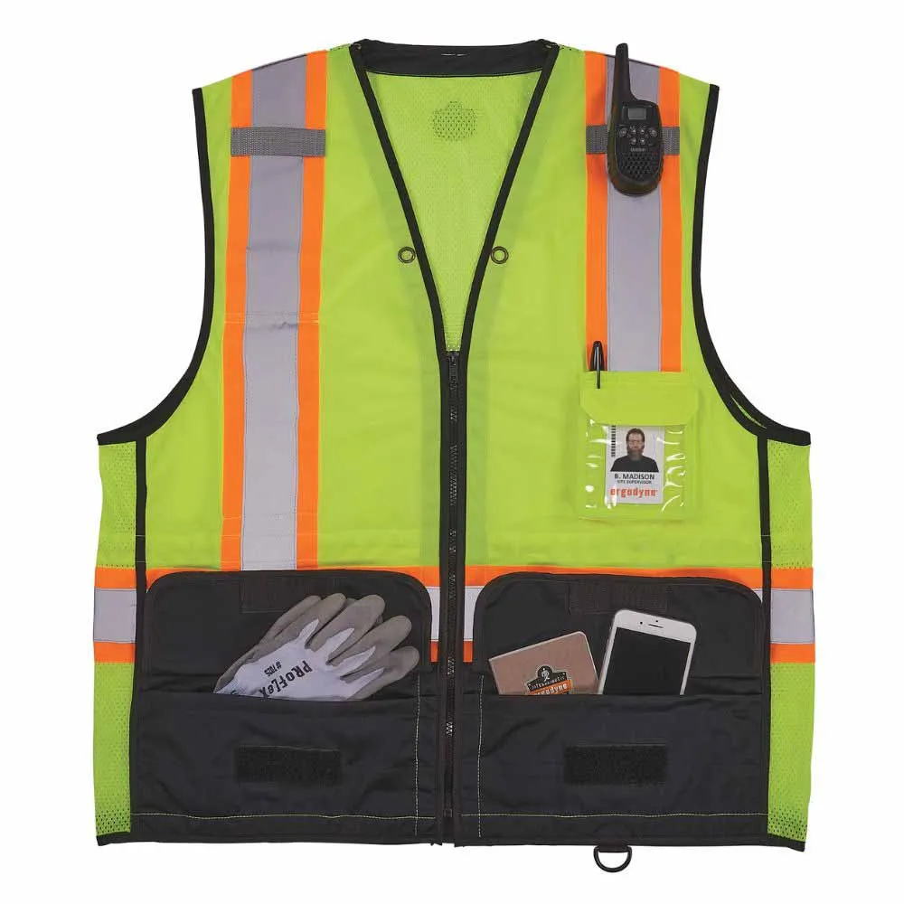 Ergodyne 23033 8251HDZBK S/M Lime Hi Vis Safety Vest