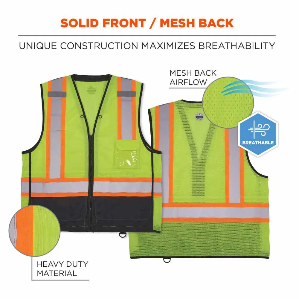 Ergodyne 23033 8251HDZBK S/M Lime Hi Vis Safety Vest