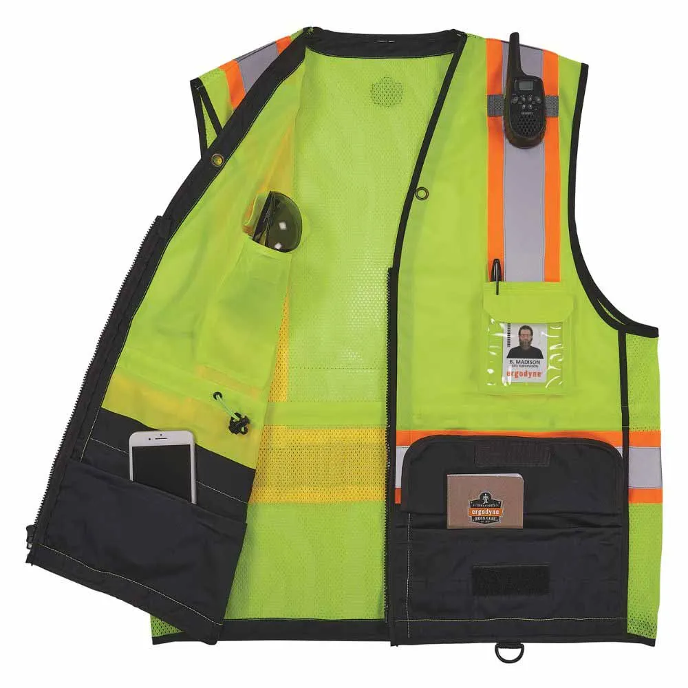 Ergodyne 23033 8251HDZBK S/M Lime Hi Vis Safety Vest