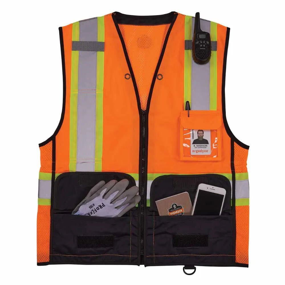 Ergodyne 23045 8251HDZBK L/XL Orange Hi Vis Safety Vest