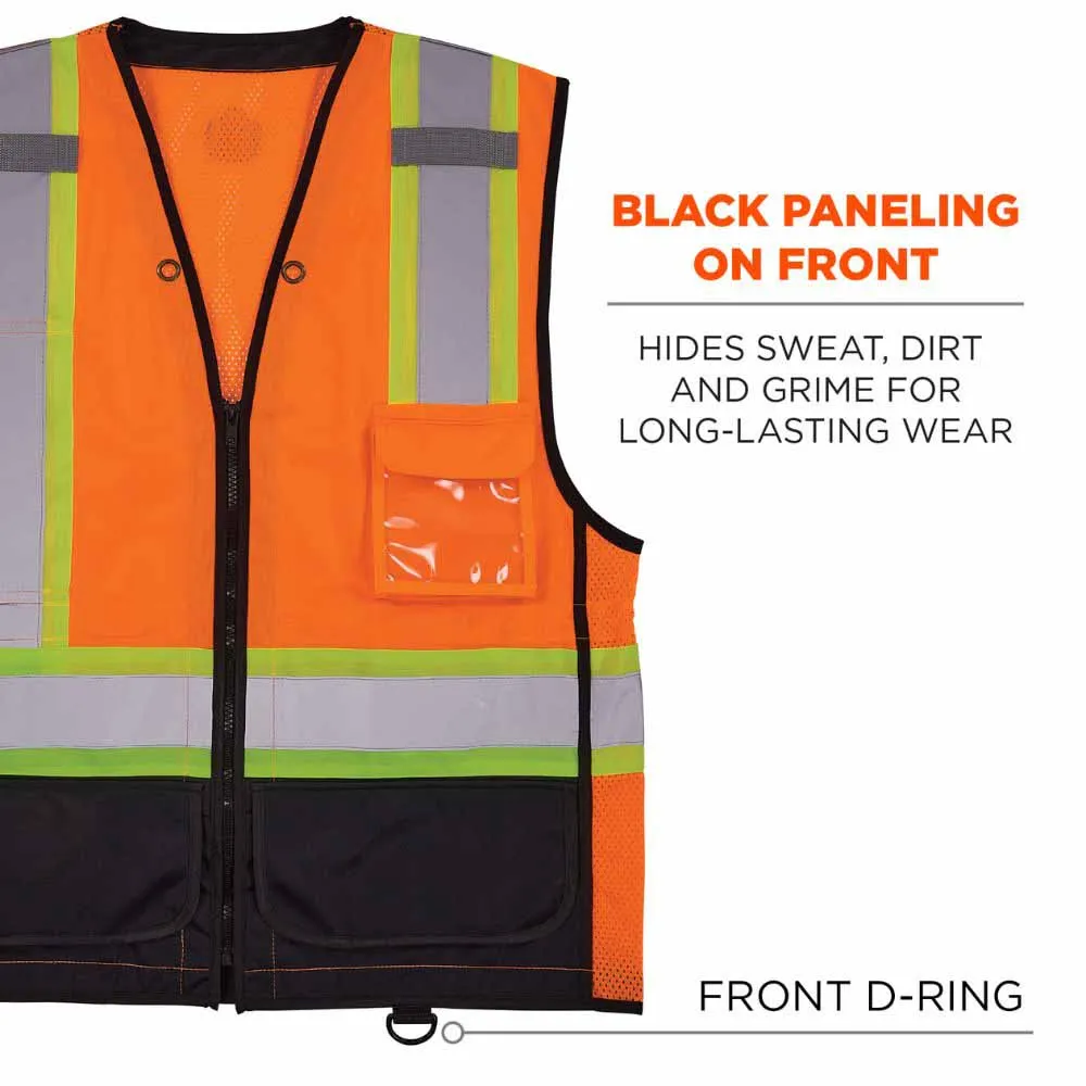 Ergodyne 23045 8251HDZBK L/XL Orange Hi Vis Safety Vest