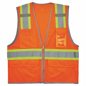 Ergodyne 24573 8246Z-S M Orange Class 2 Two-Tone Mesh Vest - Single Size