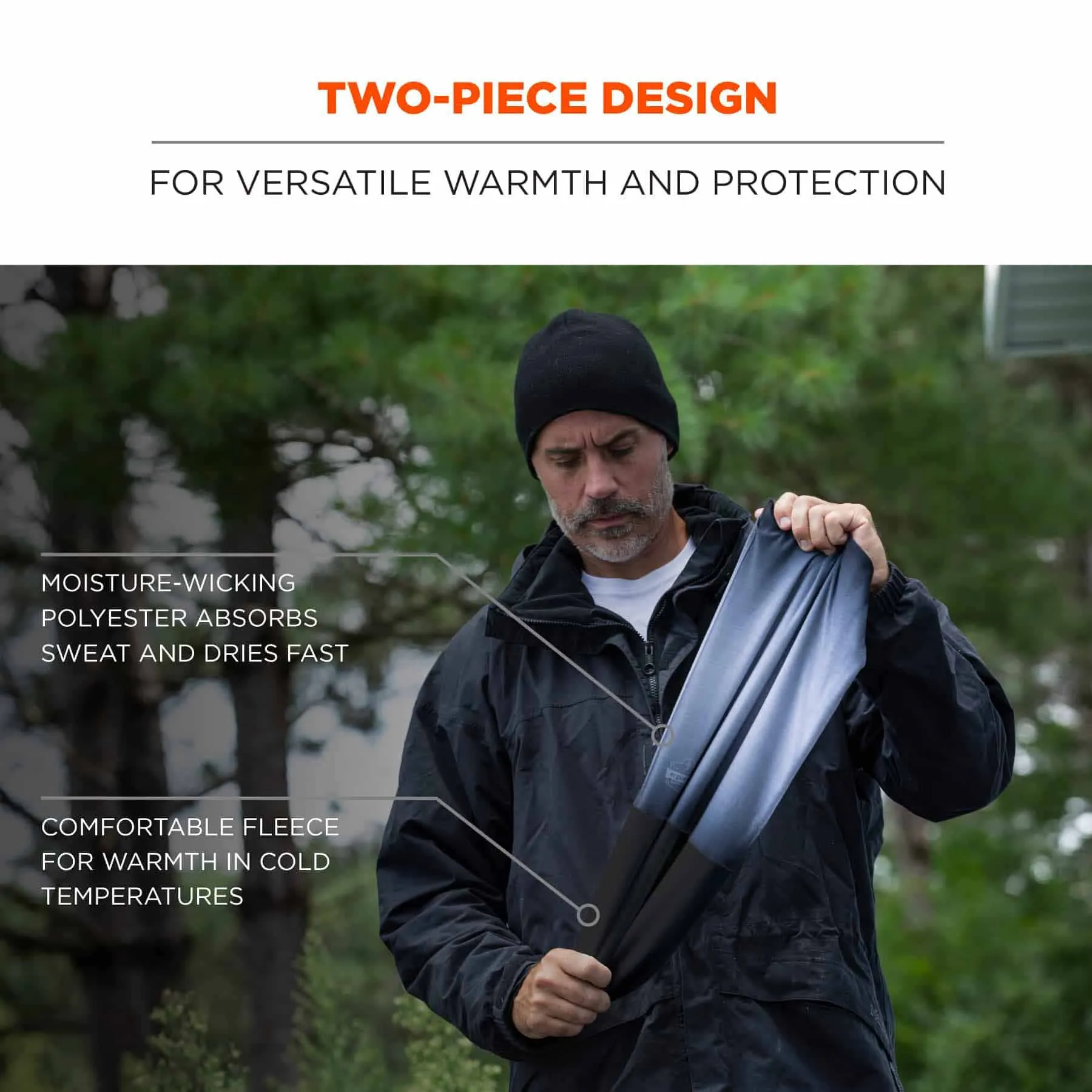Ergodyne 42330 6492  Lime 2-Piece Thermal Multi-Band - Fleece   Poly