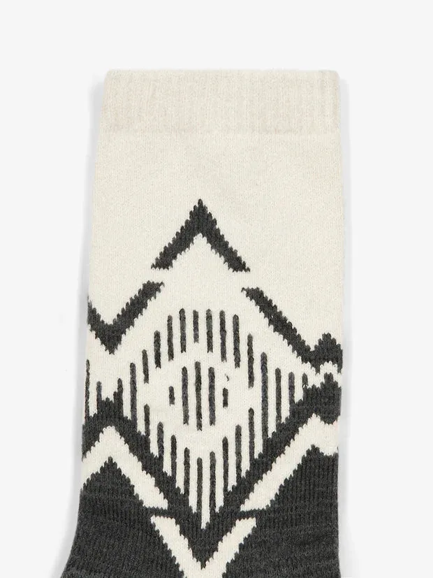Erica Jacquard Knit Sock Charcoal Marl