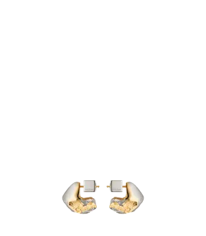 Eroz Stud Earrings - Duo palladium with 24 carat gold plating