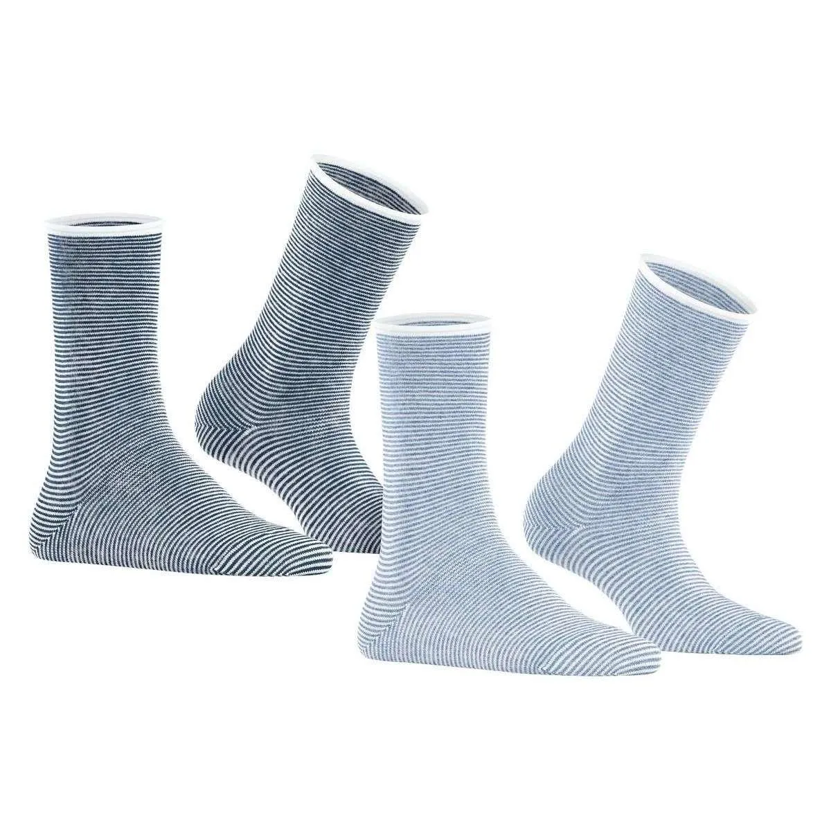 Esprit Allover Stripe 2 Pack Socks - Blue