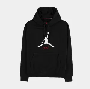 Essentials Fleece Baseline Mens Hoodie (Black/White)