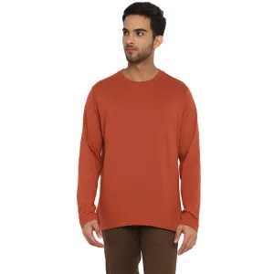 Essentials Rust Solid Round Neck T-Shirt