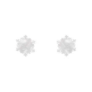 Essentials Snowflake Post Earrings - White Ripple