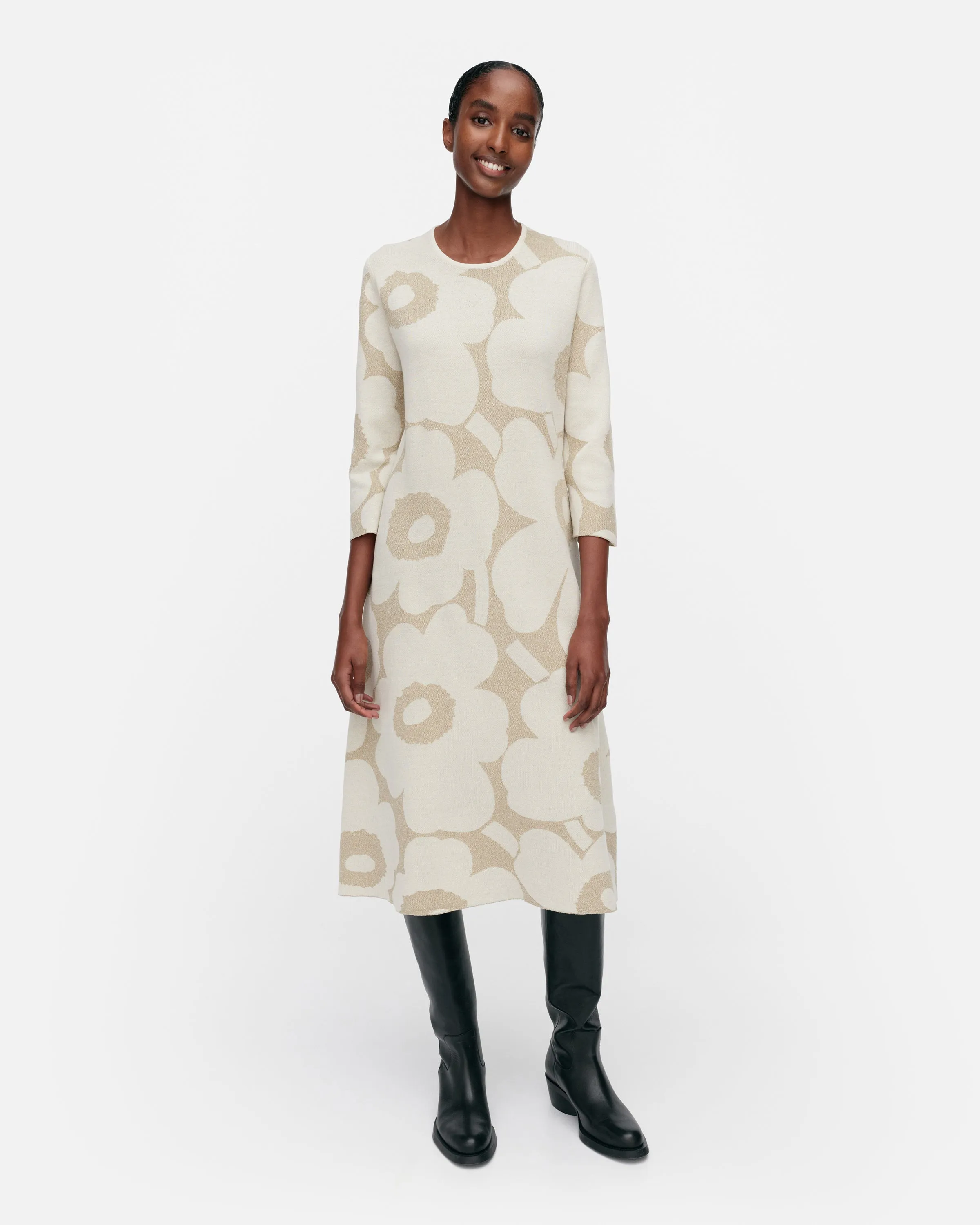 Eteva Unikko Cotton Linen Knitted Dress