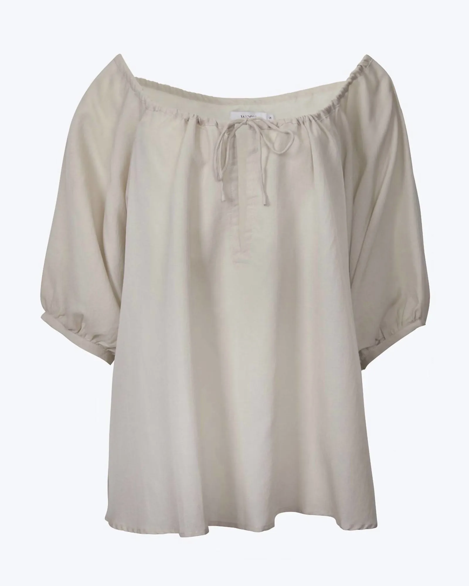 Eulalie Silk-Cotton Crepe Blouse in Pumice | Pumice