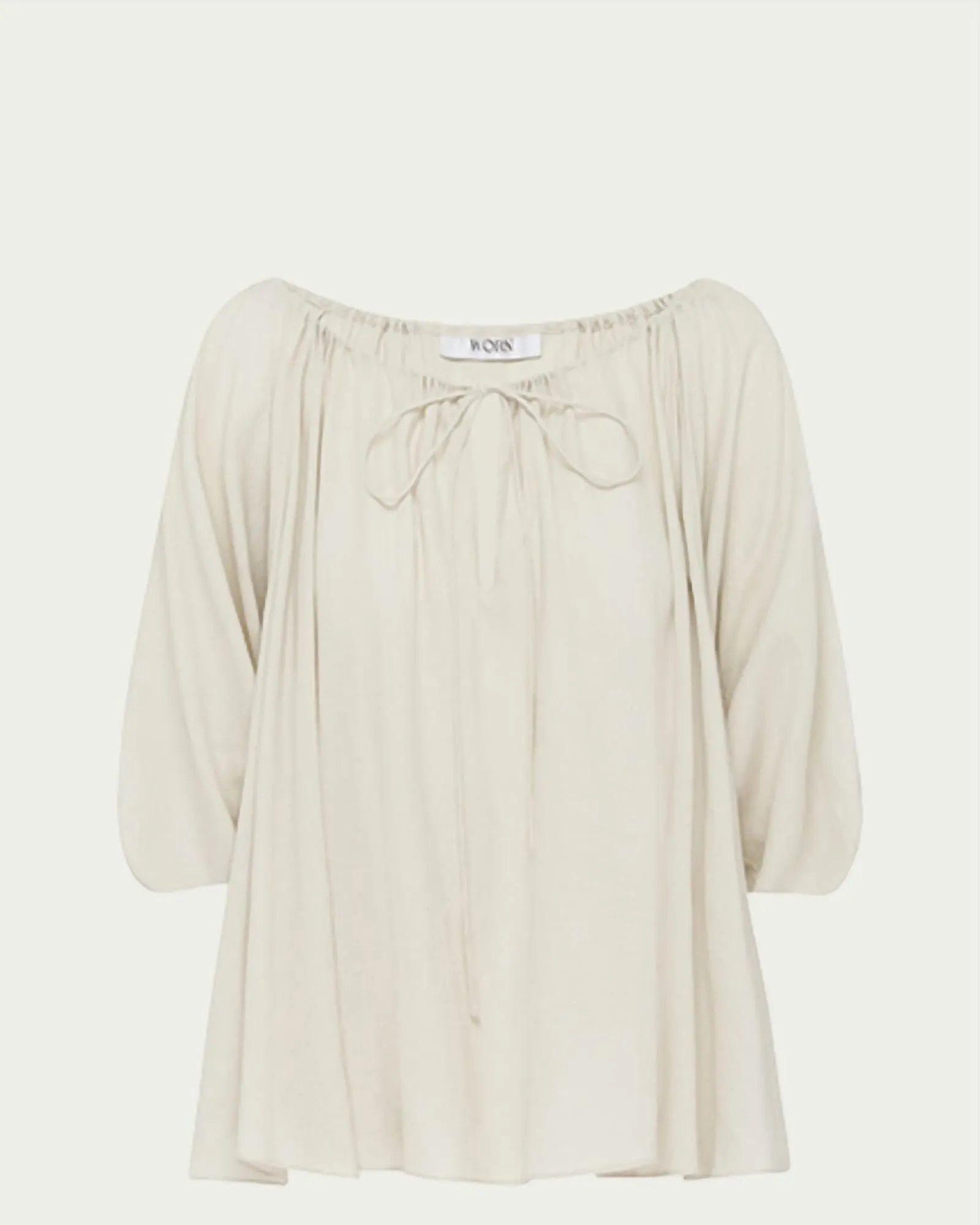 Eulalie Silk-Cotton Crepe Blouse in Pumice | Pumice