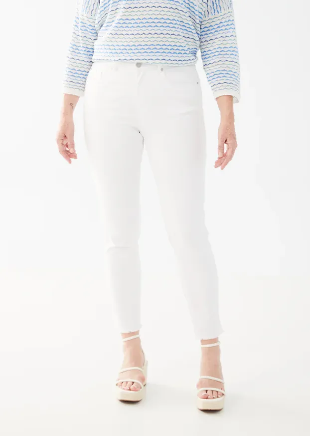 Euro Twill, Frayed Olivia Slim Ankle Denim