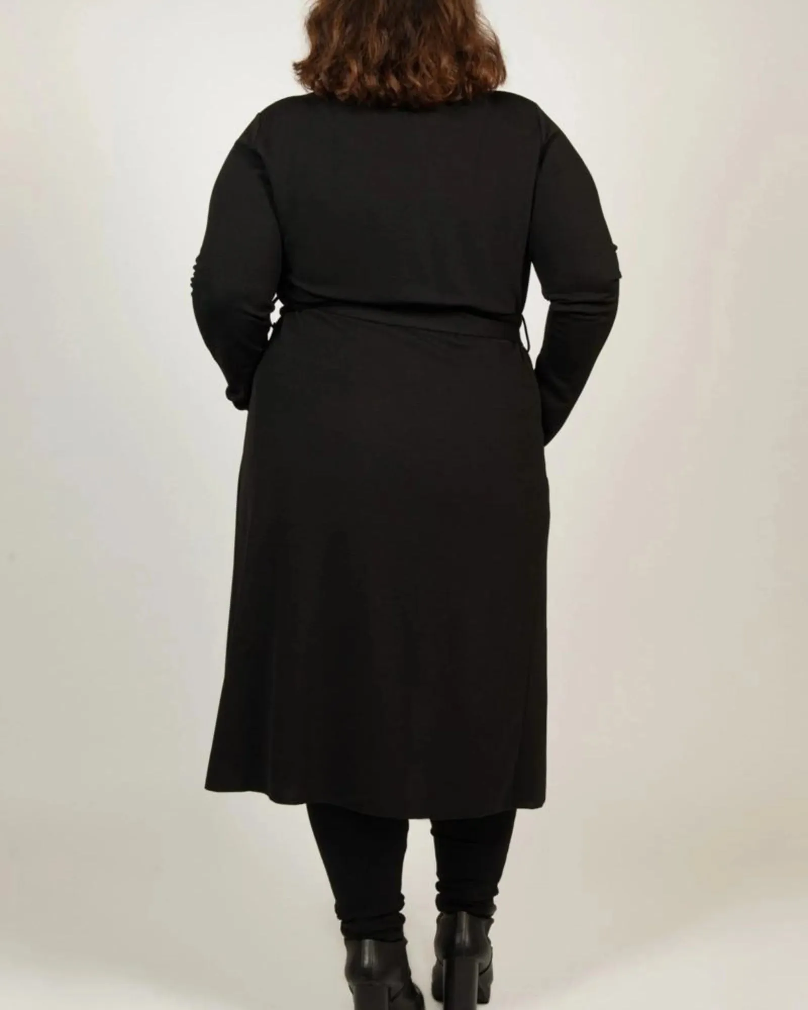Evelyn Lux Soft Knit Long Cardigan | Black