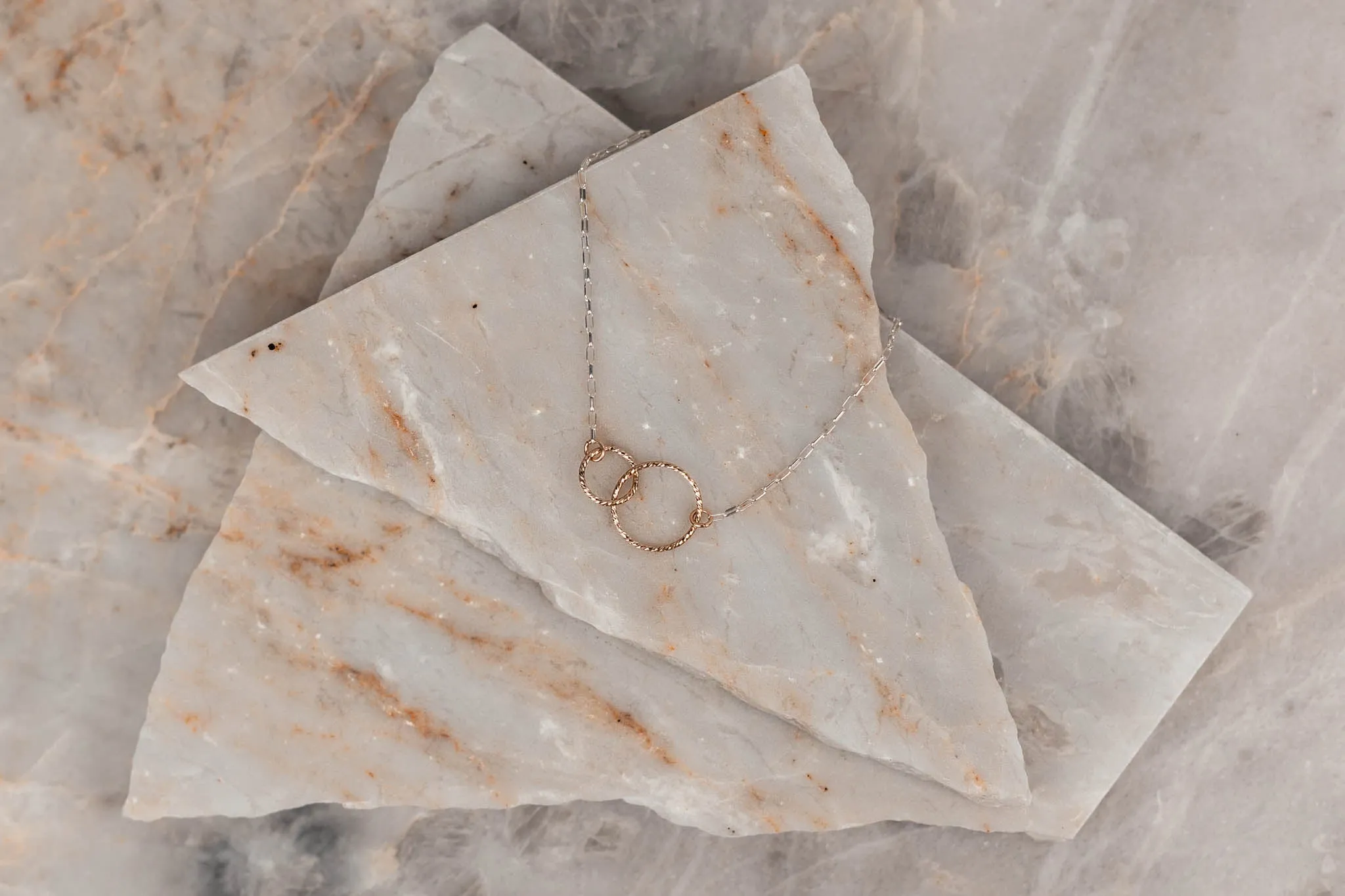 Everly Mixed Metal Circle Necklace