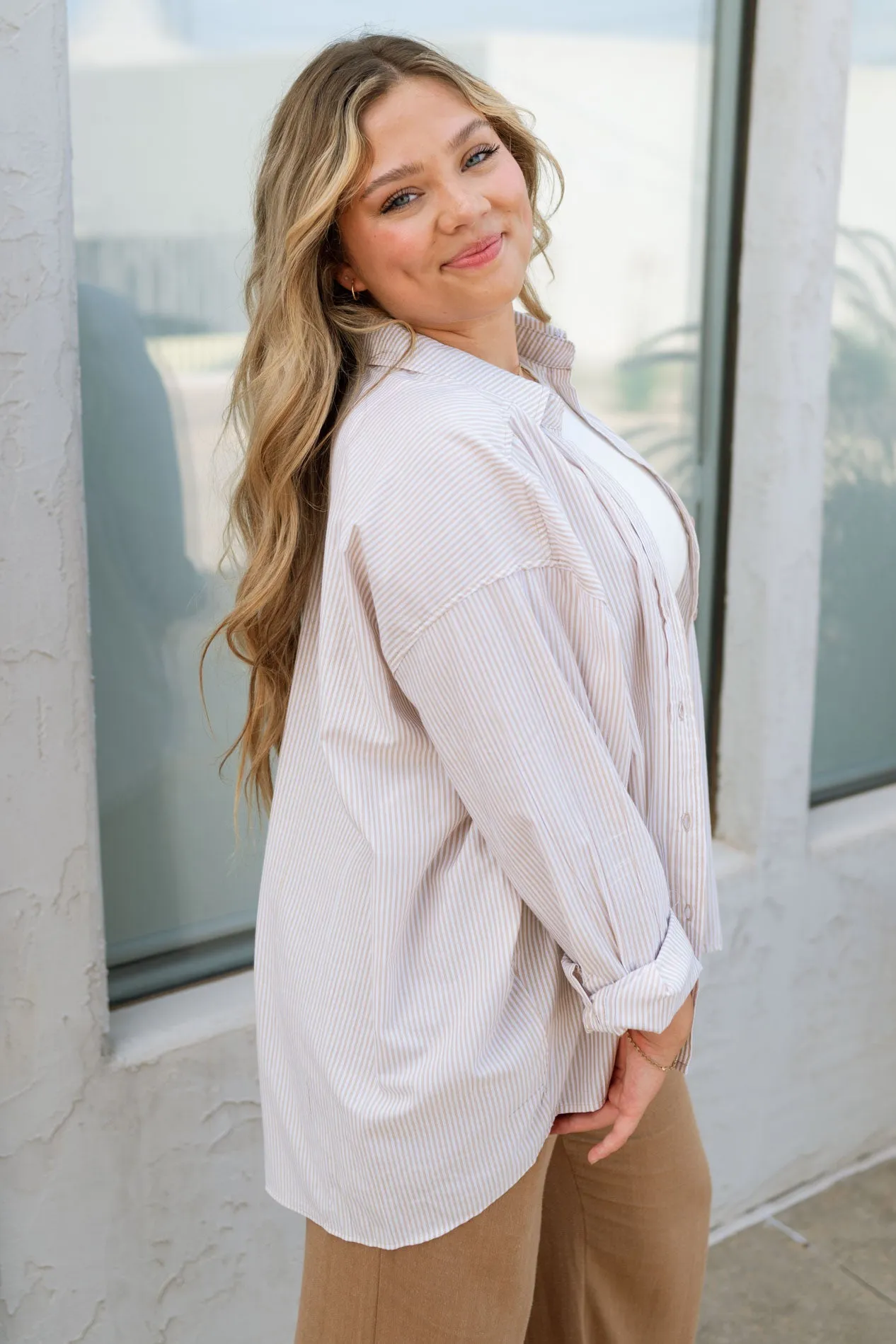 Everyday Neutral Button Down Shirt