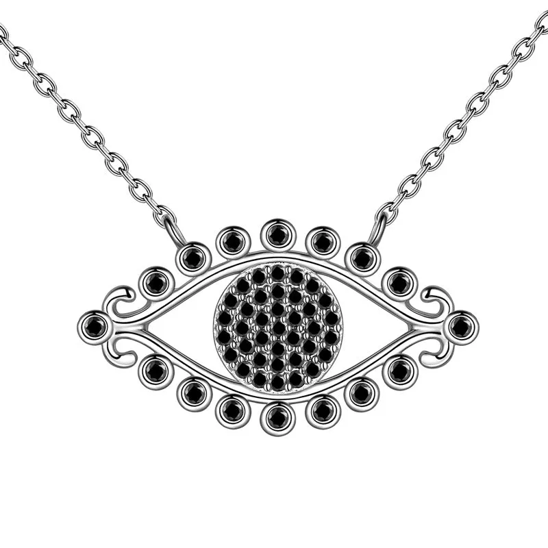 Evil Eye Necklace Pendant Men Womens 925 sterling silver Amulet Protection Jewelry