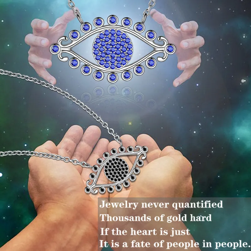 Evil Eye Necklace Pendant Men Womens 925 sterling silver Amulet Protection Jewelry