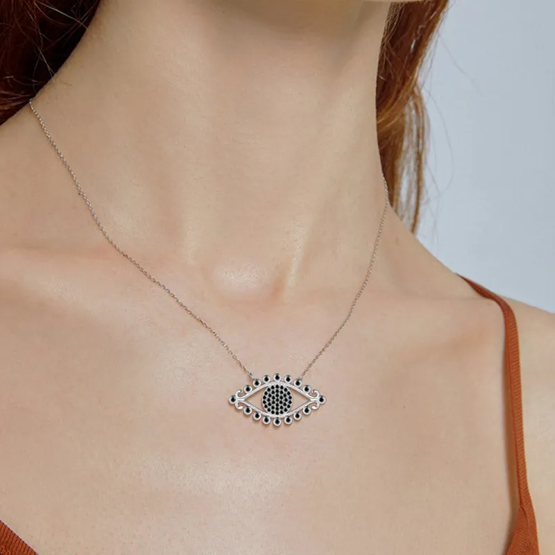 Evil Eye Necklace Pendant Men Womens 925 sterling silver Amulet Protection Jewelry