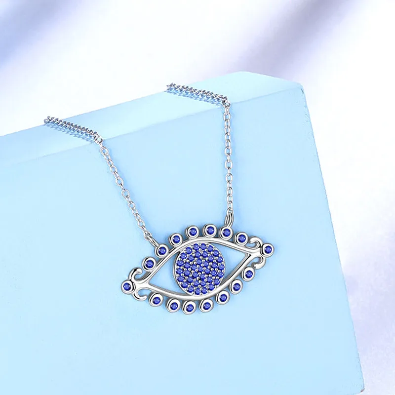 Evil Eye Necklace Pendant Men Womens 925 sterling silver Amulet Protection Jewelry