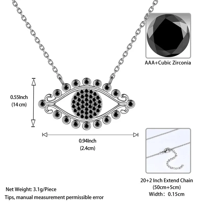 Evil Eye Necklace Pendant Men Womens 925 sterling silver Amulet Protection Jewelry