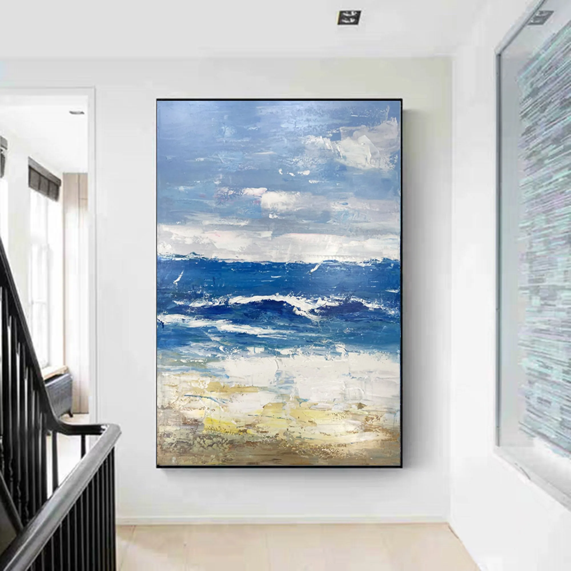 Extra Large Abstract Paintings Seascape Painting Blue Painting Np066