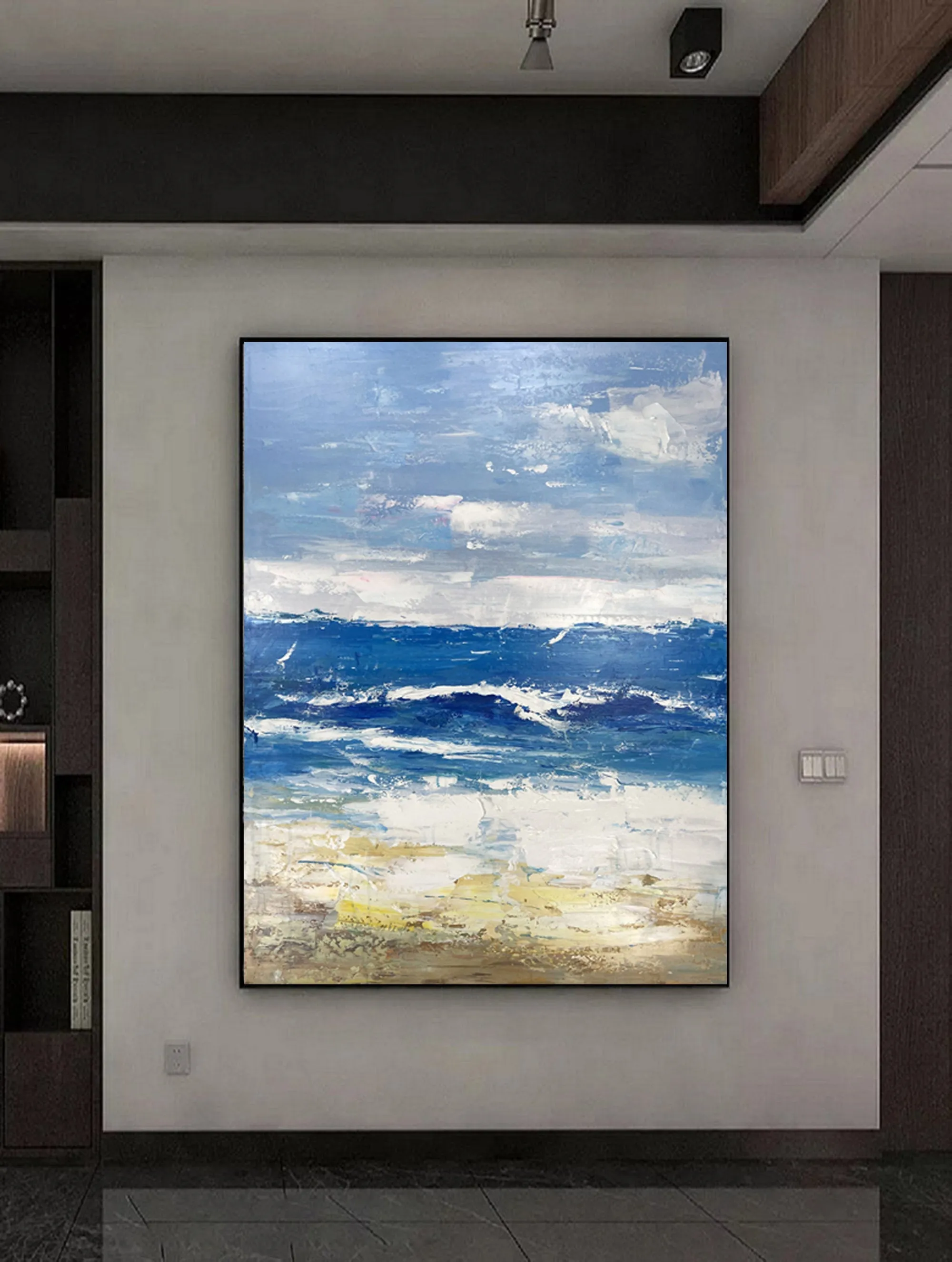 Extra Large Abstract Paintings Seascape Painting Blue Painting Np066