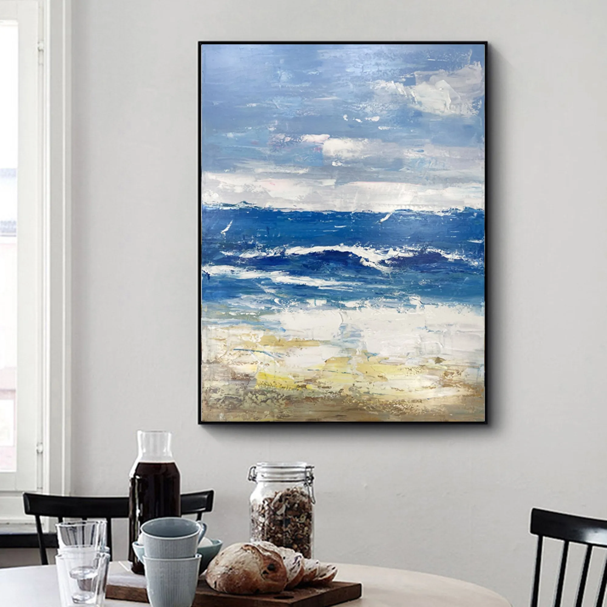 Extra Large Abstract Paintings Seascape Painting Blue Painting Np066