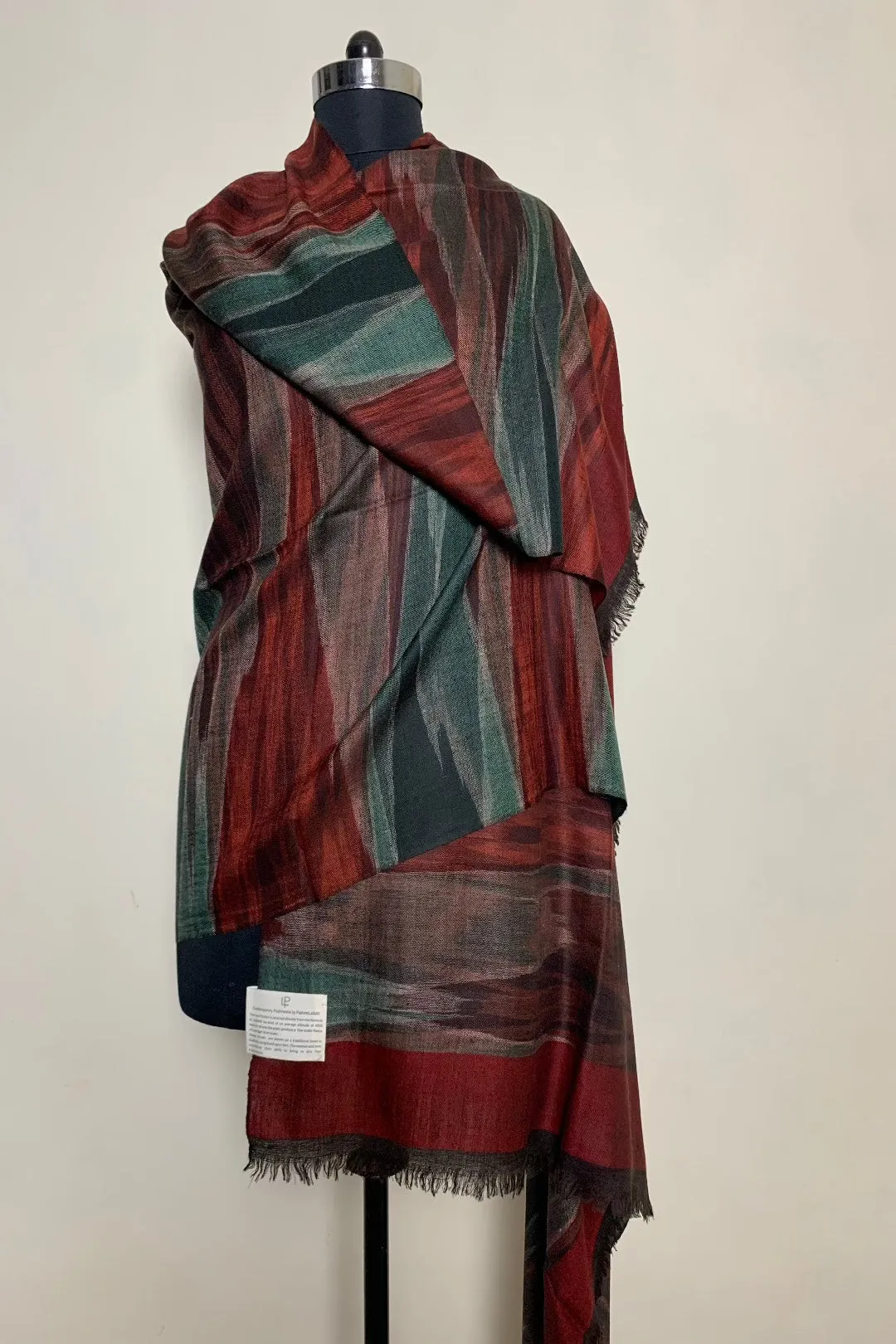 Eylem Camouflage Ikat Dyed Cashmere Shawl