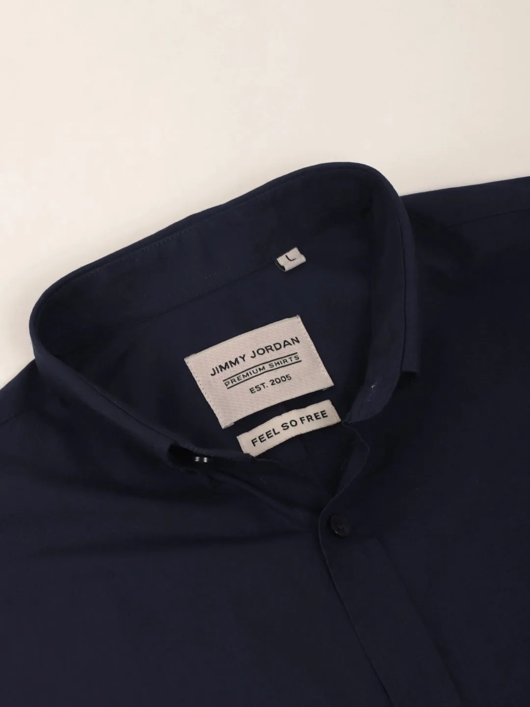Fabric Pepar Cotton Classic Navy Full Sleeve Shirt