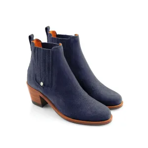 Fairfax & Favor Rockingham Heeled Ladies Suede Ankle Boot - Ink