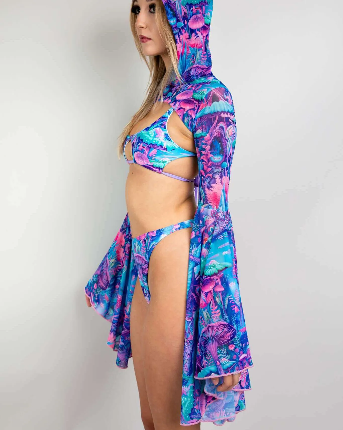 Fairycore Mesh Hooded Bell Sleeves