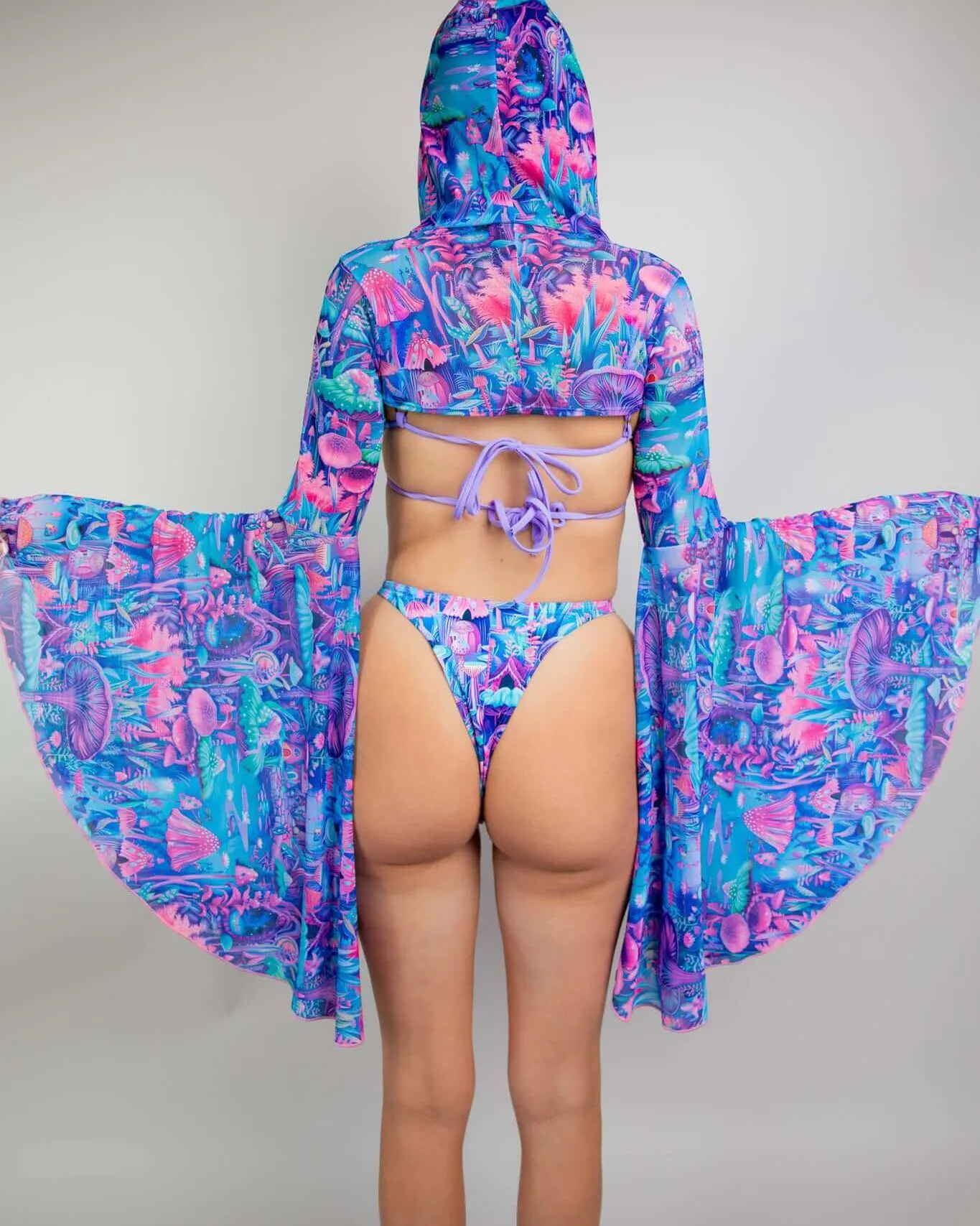 Fairycore Mesh Hooded Bell Sleeves